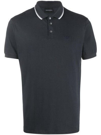 Blue Men's Armani Emporio Classic Polo Shirts | KRNVE3K