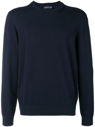 Blue Men's Armani Emporio Crew Neck Sweatshirts | T14UVB3