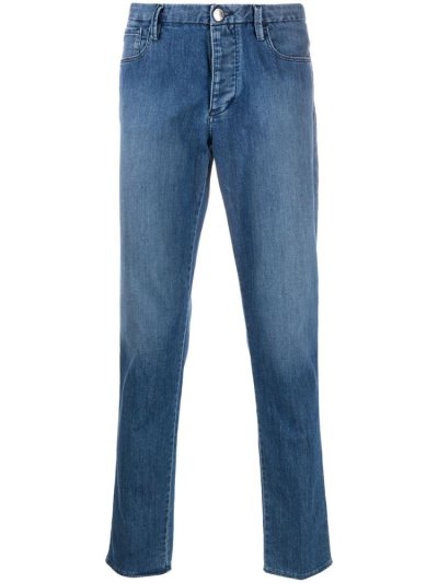 Blue Men's Armani Emporio Denim Slim Fit Jeans | 6W4L2XL