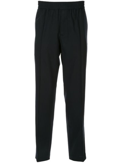 Blue Men's Armani Emporio Elasticated Tailored Pants Pants | RROBPOF