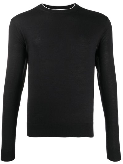 Blue Men's Armani Emporio Fine Knit Jumpers | 4UEKRNQ