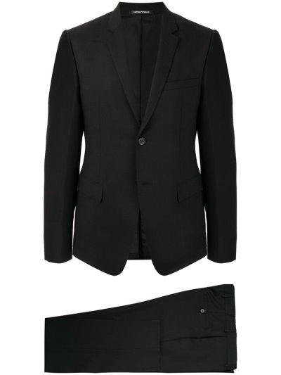 Blue Men's Armani Emporio Fitted Two Piece Suits | P4VVMIH