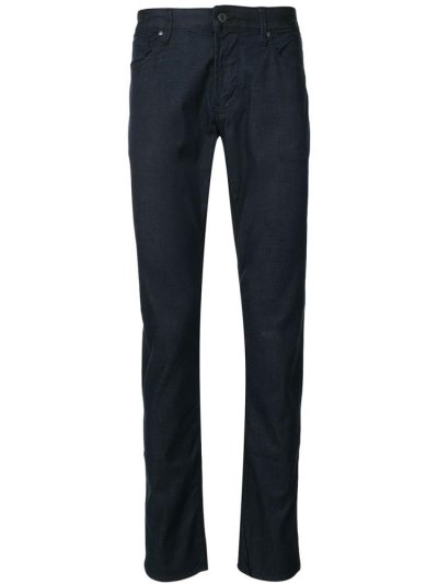 Blue Men's Armani Emporio High Rise Slim Fit Jeans | H7C4RNQ