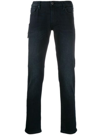 Blue Men's Armani Emporio Mid Rise Slim Fit Jeans | 0Y5JSST