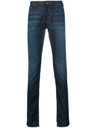 Blue Men's Armani Emporio Regular Fit Jeans | 3DOOP06