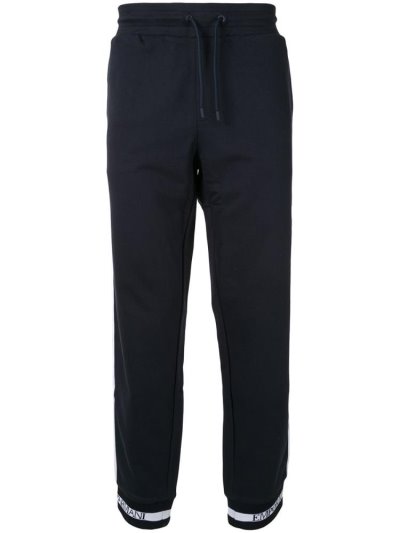 Blue Men's Armani Emporio Side Panel Track Pants | DO2XZXU