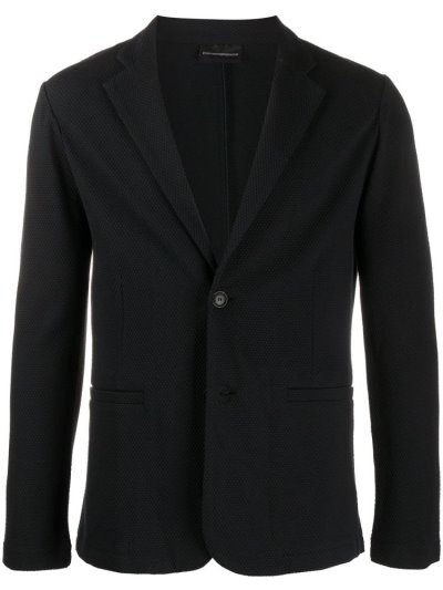 Blue Men's Armani Emporio Single Breasted Fitted Blazers | BAOXVA5