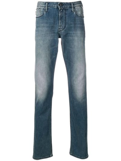 Blue Men's Armani Emporio Slim Fit Jeans | BUSKDP3