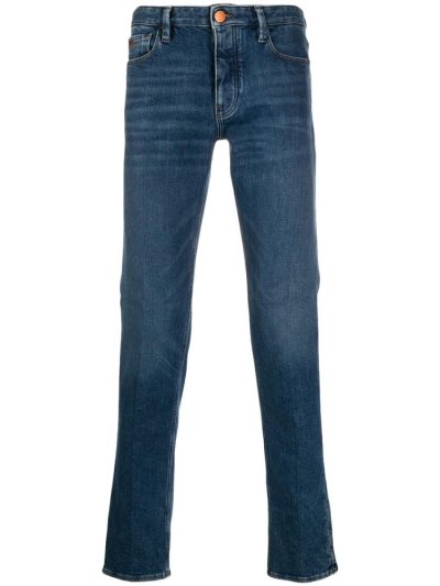 Blue Men's Armani Emporio Slim Fit Jeans | L6BM9F0