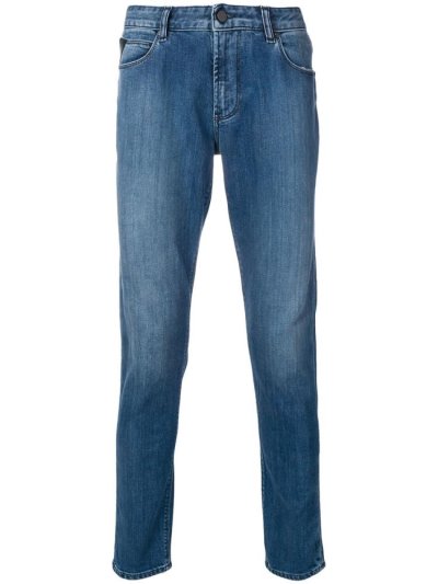 Blue Men's Armani Emporio Slim Fit Jeans | VJBHRXG