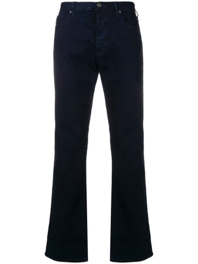 Blue Men's Armani Emporio Straight Leg Jeans | 83Q47X5