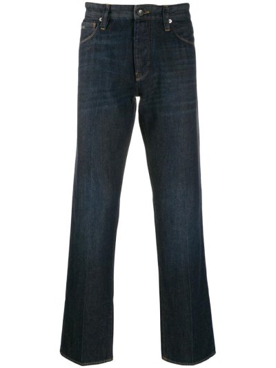 Blue Men's Armani Emporio Straight Leg Jeans | FKR8H04