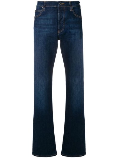 Blue Men's Armani Emporio Straight Leg Jeans | M19VPHE