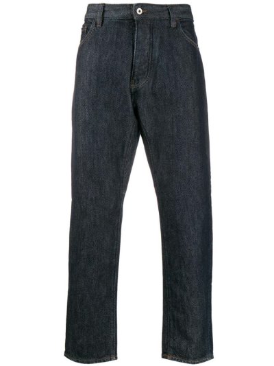 Blue Men's Armani Emporio Straight Leg Jeans | N3PQG6L