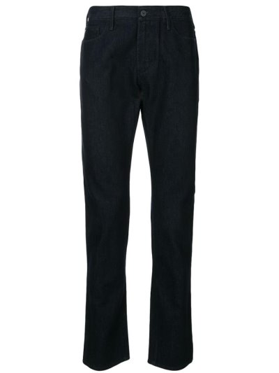 Blue Men's Armani Emporio Straight Leg Jeans | S3UBEH9