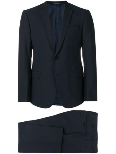 Blue Men's Armani Emporio Two Piece Formal Suits | K6Y9VIX