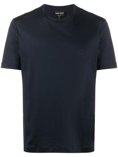 Blue Men's Giorgio Armani Short Sleeve Crew Neck T Shirts | OCAHG12