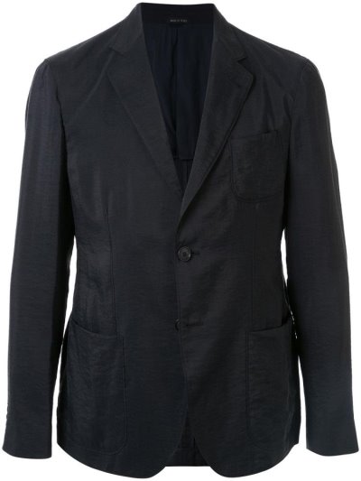 Blue Men's Giorgio Armani Single Breasted Regular Fit Blazers | 2L2HP1R