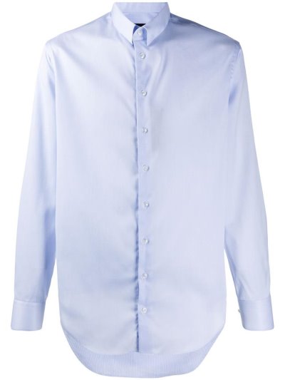 Blue Men's Giorgio Armani Slim Fit Striped Shirts | 0DC9QML