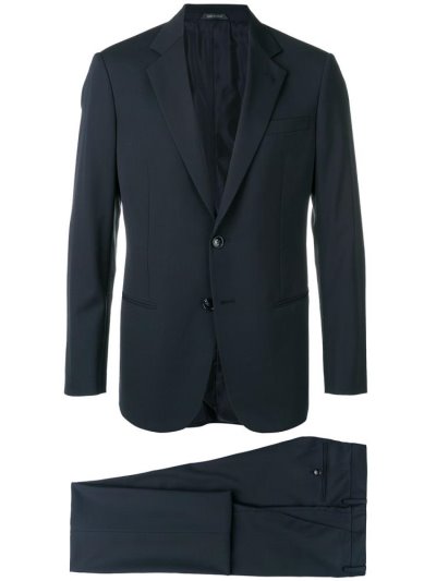 Blue Men's Giorgio Armani Slim Fit Two Piece Suits | 7NABBG4