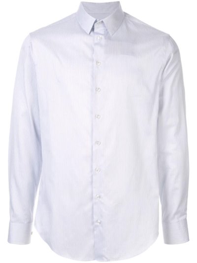 Blue Men's Giorgio Armani Slim Fit Shirts | YA4YUQG