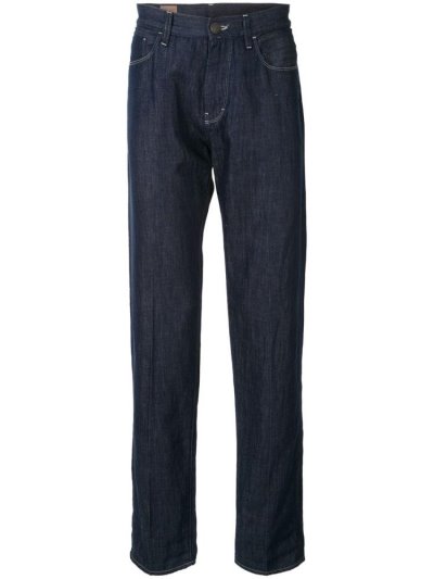 Blue Men's Giorgio Armani Straight Leg Jeans | CVR5CGM