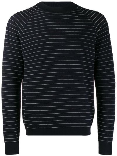 Blue Men's Giorgio Armani Striped Jumpers | 230TREC