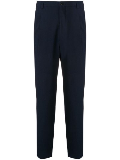 Blue Men's Giorgio Armani Textured Tailored Pants Pants | N44TWAK