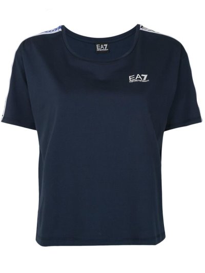 Blue Women's Ea7 Emporio Armani Logo Short Sleeve Tops | A9WWSU3