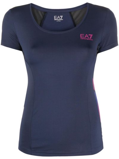 Blue Women's Ea7 Emporio Armani Logo Print T Shirts | RYF5XXS