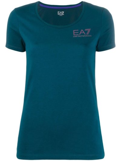 Blue Women's Ea7 Emporio Armani Short Sleeve T Shirts | GIKEN88