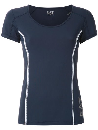 Blue Women's Ea7 Emporio Armani Side Logo T Shirts | R2RVL8E