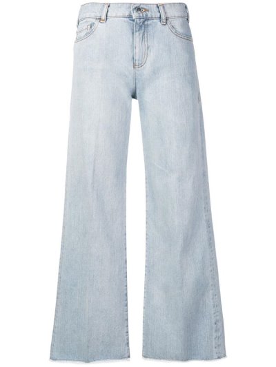 Blue Women's Armani Emporio Flared Leg Jeans | 5187SBW