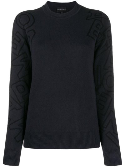 Blue Women's Armani Emporio Knitted Jumpers | QHIZ15B