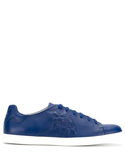 Blue Women's Armani Emporio Lace Up Sneakers | ADGH1RY