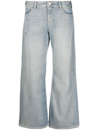 Blue Women's Armani Emporio Mid Rise Flared Jeans | LF4BMA9