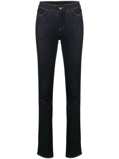 Blue Women's Armani Emporio Slim Fit Jeans | 966PQCO