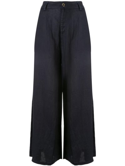 Blue Women's Armani Emporio Wide Leg High Waisted Pants | 1GVF9WZ