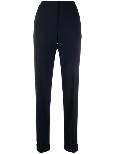 Blue Women's Giorgio Armani High Waisted Pants | A7IZC71