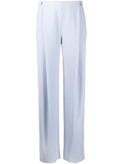 Blue Women's Giorgio Armani High Waisted Wide Leg Pants | X9R1L2T