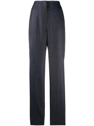 Blue Women's Giorgio Armani Loose Fit Hight Waist Pants | Q211J6A