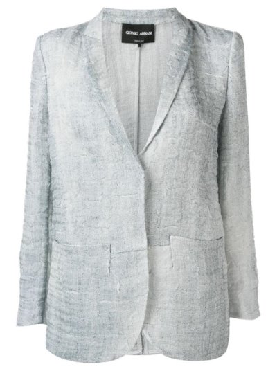 Blue Women's Giorgio Armani Textured Blazers | CC4KOIB