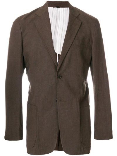 Brown Men's Armani Collezioni Two Button Blazers | AN6BO53