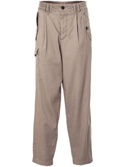 Brown Men's Giorgio Armani High Waisted Tapered Pants | 22STRVJ