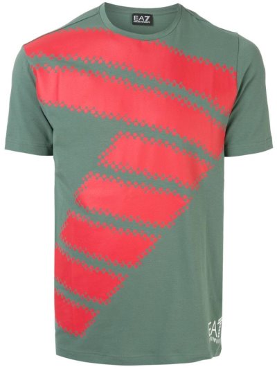 Green Men's Ea7 Emporio Ea7 Print T Shirts | X89NL5M