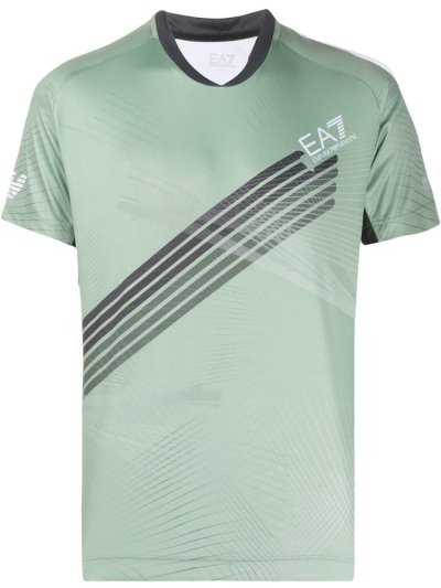 Green Men's Ea7 Emporio Armani Sports Printed T Shirts | J20KNH2