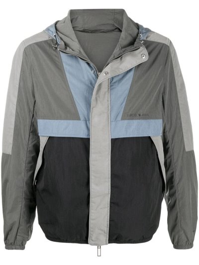 Green Men's Armani Emporio Colour Block Hooded Jackets | W1DZGHG