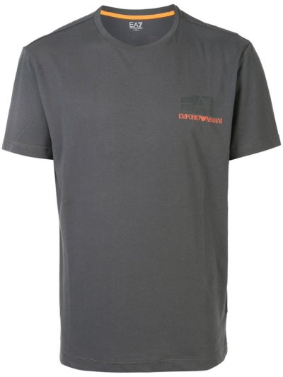 Grey Men's Ea7 Emporio Armani Logo Printed T Shirts | 91YEWC1