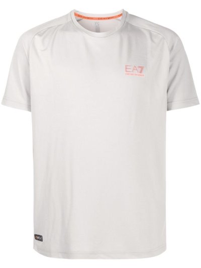 Grey Men's Ea7 Emporio Armani Logo T Shirts | B4M7UHY