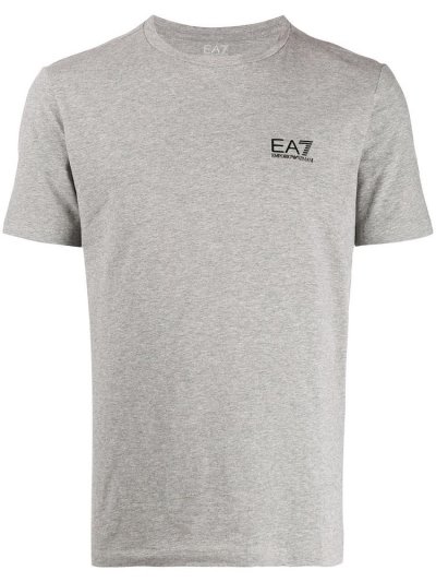 Grey Men's Ea7 Emporio Armani Logo Print T Shirts | CK7NNLY